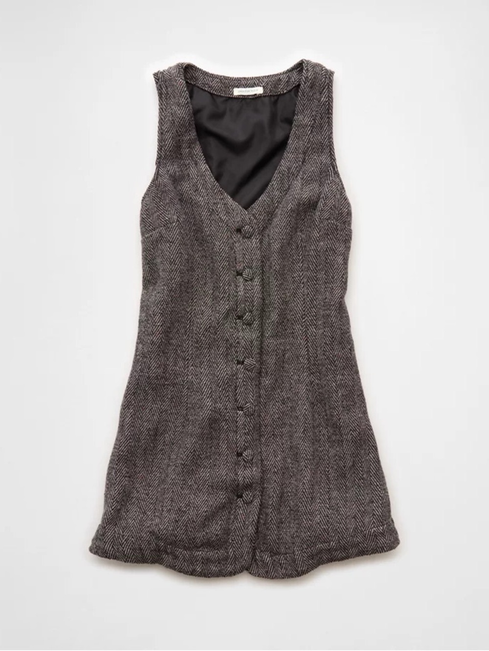 American Eagle Button Front Tweed Pinafore Mini Dress xxl - Picture 2 of 6